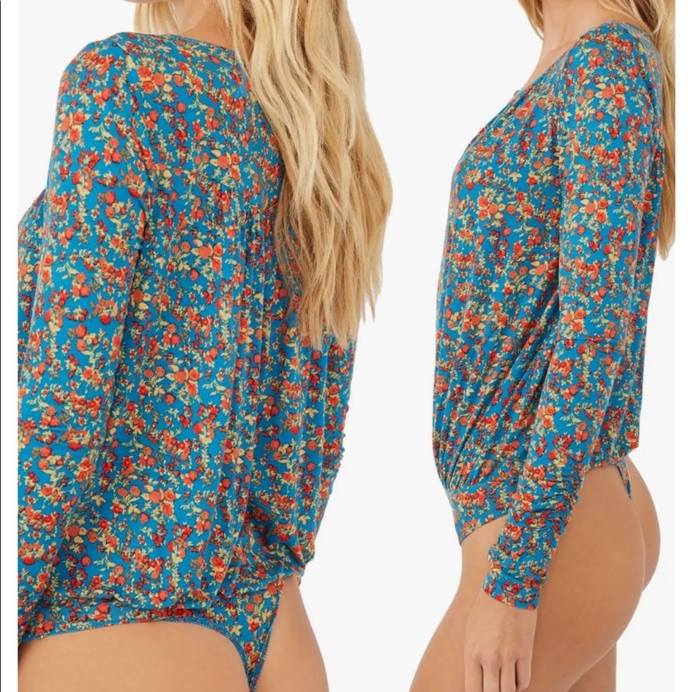Free People Kaya Print Cutout Bodysuit - Small - Picture 6 of 6